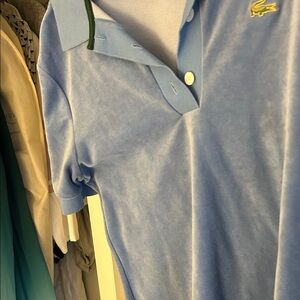 Lacoste Light Blue velour Polo dress dresswith blue collar